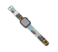 Hot Air Balloon in The Sky Watch Band compatible con Apple Watch correas de silicona de repuesto, 38mm/40mm, Silicona, Sin piedra preciosa