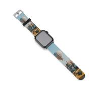 Hot Air Balloon in The Sky Watch Band compatible con Apple Watch correas de silicona de repuesto, 42mm/44mm, Silicona, Sin piedra preciosa