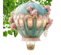 Hot Air Balloon Ornament, 2D Acrylic Model Pendant, Flame Effect Charming, Powered Design for Window Decoration, Gatherings Weddings Camping Garden Patio Porch Farmhouse