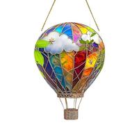 Hot Air Balloon | Stained Hot Air Balloon Lawn Decoration - 2D Acrylic Charming Lawn Ornaments Decorative Colorful Home Decor | For Window Door Outdoor
