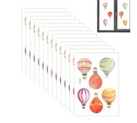 Hot Air Balloon Wall, Nursery Stickers Set 12PCS, Removable Adhesive Wall Decals, Kids Bedroom Decor Cloud Sky Theme, Home Office Daycare Decor, Easy Apply Peel Stick Decoration for Room Styling