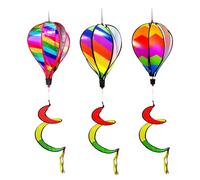 Hot Air Balloon Wind Spinners, 3 x Air Balloons Spinner Set, Windsock Ornament Outdoor Decoration for Yard, Garden, Patio, Fences, Tree, Birthday, Gathering, Holiday and Camping
