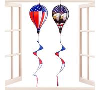 Hot Air Balloon Wind Spinners - Polyester Metal 43 Inch 2 Pack | Yard Windmill Spinner Decoration, Outdoor Garden Hanging Wind Spinner, Patio Porch Balcony Hanging Decor | Outdoor Decor