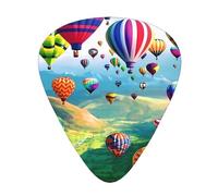 Hot Air Balloons - Paletas de guitarra, bajo, guitarra eléctrica o Hawaii de cuatro cuerdas (12 paquetes, finas, medianas, pesadas)