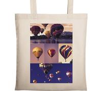 Hot Air Balloons Photo Art - Bolsa de algodón ecológico natural, color beige, beige, Talla única