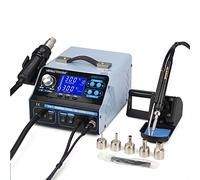 Hot Air Rework Station Soldering Station,Adjustable Temperature Temperature Calibration, 2 in 1 Station With Temperature Stabilization Function And Electronic Diy Projects Rework, HUANGHAIQIU