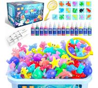 Hot Bee Magic Water Gel Juguete Creativo Aqua Gelz para Niños, Kit Elfo de Agua con 14 Geles de Color y 8 Moldes Doble Cara, Manualidades Educativas 3D Regalo Niñas Niños 4 5 6 7 8 9 10 Años