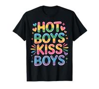 Hot Boys Kiss Boys Orgullo Queer LGBTQ |- Camiseta