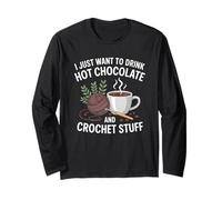 Hot Chocolate Crochet Marshmallow Cozy Winter Vibes Manga Larga