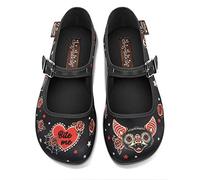 Hot Chocolate Design Chocolaticas Funky Canvas Mary Jane - Zapatos Planos para Mujer, Dark Tattoo, 37 EU
