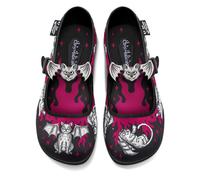 Hot Chocolate Design Chocolaticas Funky Canvas Mary Jane - Zapatos Planos para Mujer, Los Gatos Gárgola, 38 EU