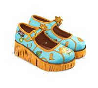 Hot Chocolate Design Chocolaticas Funky Canvas Mary Jane - Zapatos Planos para Mujer, Sheriff, 39 EU