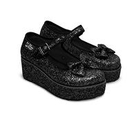 Hot Chocolate Design Chocolaticas Mary Jane Plataformas para Mujer, Negro Brillante, 38 EU