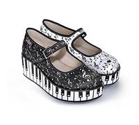 Hot Chocolate Design Chocolaticas Thank You Music Plataforma Mary Jane para Mujeres Multicolor HCD 39