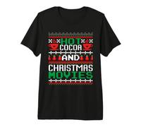 Hot Cocoa and Christmas Movies Ugly Sweater Winter Art Camiseta Premium