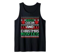 Hot Cocoa and Christmas Movies Ugly Sweater Winter Art Camiseta sin Mangas