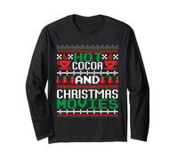 Hot Cocoa and Christmas Movies Ugly Sweater Winter Art Manga Larga