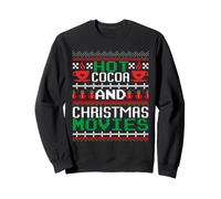 Hot Cocoa and Christmas Movies Ugly Sweater Winter Art Sudadera