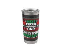 Hot Cocoa and Christmas Movies Ugly Sweater Winter Art Vaso térmico de acero inoxidable de doble pared