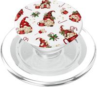 Hot Cocoa GNOME Christmas Pattern White and Red Xmas Gnomes PopSockets PopGrip para MagSafe