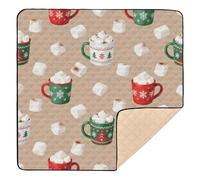 Hot Cocoa Marshmallow - Tapete de juego de actividades para bebé, suave, acolchado, para el suelo, lavable, para recién nacidos, bebés, niños pequeños, 50 x 50 pulgadas
