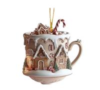 Hot Cocoa Tree Ornament - Christmas Tree Hot Chocolate Ornaments | 2D Acrylic Chocolate Cups Christmas Snow Houses Ornaments | Decoration Charm Cocoa Theme Pendant for Indoor Outdoor