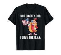Hot Diggity Dog I Love USA - Divertido 4 de julio Camiseta