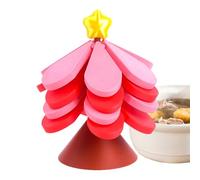 Hot Dishes Trivets - Foldable Christmas Tree Kitchen Trivet for Heat Protection, Space-Saving Design with Non-Slip Function, Compact Pads Holder for Countertop Oven Pot Bowl Microwave, Silicone