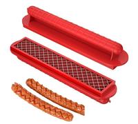 Hot Dog Cutter Multifuncional - Sausage Jamón Slicer Lightweight, Premium, Durable, Portátil BBQ Espiral, Herramienta de cocina a la parrilla Camping al aire libre | Acampar al aire libre parrilla Red