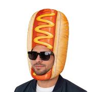 Hot Dog Hats for Adults - Party Funny Food Dress up, Cylindrical Gastronomic Cranial-Apparatus, Anatomical Culinary-Headpiece | Hot Dog Hat Costume for Holiday, Carnival, Stage Performance
