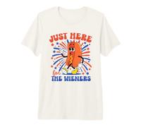 Hot Dog I'm Just Here for The Wieners 4 de Julio Funny USA Camiseta Premium