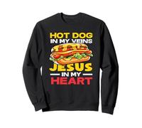 Hot Dog In My Veins Jesús In My Heart Hot Dog Lover Sudadera