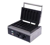 Hot Dog Maker,1500W Máquina eléctrica de maíz caliente de acero inoxidable, máquina de perro caliente 50-300 ℃ control de temperatura, con temporizador de 5 minutos y 6 moldes para perros calientes