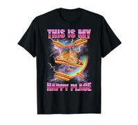 Hot Dog Meme Cat My Happy Place Bootleg Glizzy Hot Dog Camiseta