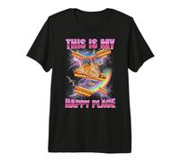 Hot Dog Meme Cat My Happy Place Bootleg Glizzy Hot Dog Camiseta Premium