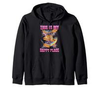 Hot Dog Meme Cat My Happy Place Bootleg Glizzy Hot Dog Sudadera con Capucha