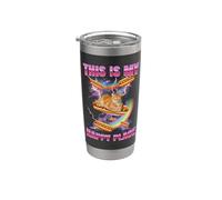 Hot Dog Meme Cat My Happy Place Bootleg Glizzy Hot Dog Vaso térmico de acero inoxidable de doble pared