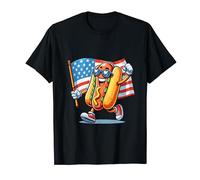 Hot Dog National Hot Dog Day USA Stars and Stripes Divertido Camiseta