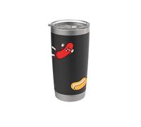 Hot Dog Saltando En Bun Retro Summer BBQ Grill 4 de julio Vaso térmico de acero inoxidable de doble pared