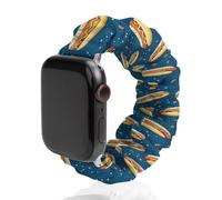 Hot Dog Scrunchie - Correa de repuesto elástica suave compatible con Apple Watch, 42mm/44mm, Acero inoxidable, No es una piedra preciosa