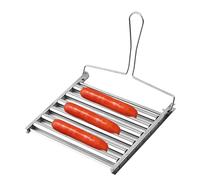 Hot DogRoller Rack - Foldable SausageRoller, Stainless Steel Grill, Easy Storage Bbq Hot Dog Cooking Equipment | Rotating SausageRoller Basket for Barbecue, Grilling Party Outdoor Kitchen Use
