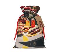 Hot Dogs And Lemonade 1 bolsa de Navidad con cordón de 4.7 x 6.9 pulgadas, bolsa robusta para regalos y artículos esenciales de uso diario