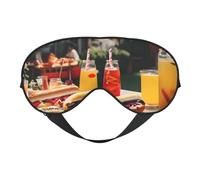 Hot Dogs and Lemonade - Antifaz para dormir de doble cara, cómoda y suave, con correa ajustable, bloquea la luz