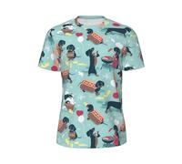 Hot Dogs and Lemonade Dry Fit Camisetas para hombre, camisas de gimnasio que absorben la humedad, camisas de entrenamiento con cuello redondo, ideales para fitness, Negro -, Medium