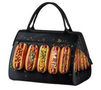 Hot Dogs - Bolsa de viaje para mujeres, hombres, niños y niñas, bolsa de fin de semana, para noche, 24 L, para deportes, gimnasio, yoga, color, Big, Organizador de bolsas