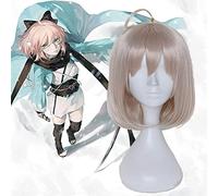 Hot Fate Grand Order Cosplay pelucas Okita Souji Cosplay resistente al calor sintético Anime Cosplay pelucas Halloween Carnival Party pelucas