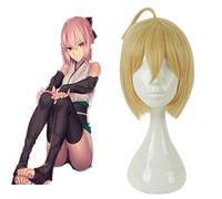 Hot Fate/Grand Order Pelucas de Cosplay Okita Souji Cosplay Resistente al calor Sintético Anime Pelucas de Cosplay Halloween Carnaval Fiesta Peluca