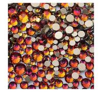 Hot Fix Diamantes de imitación 1440 piezas de diamantes imitación con parte trasera plana, varios tamaños, purpurina azul claro luna, sin fijación térmica, for decoración uñas(Red Volcano)