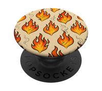 Hot Flame Fire Art with Smoke Grunge BBQ Heat Vibes PopSockets PopGrip Adhesivo