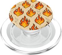 Hot Flame Fire Art with Smoke Grunge BBQ Heat Vibes PopSockets PopGrip para MagSafe